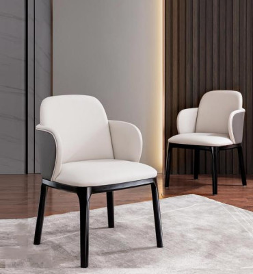 Sillas de comedor Sala de estar lujosas y elegantes silla con patas de madera nuevas