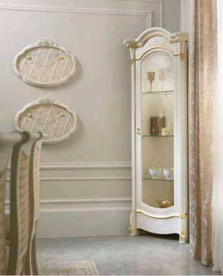 Vitrina de esquina clásica armario de esquina vidrio madera muebles de vitrina de vidrio.