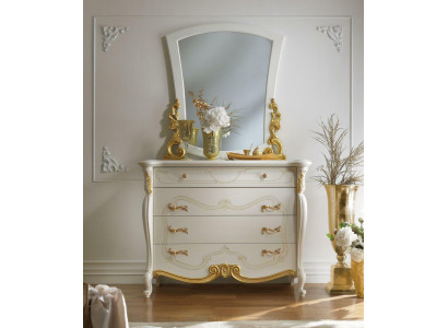 Estilo elegante Muebles Armario de dormitorio Cómoda Cómoda clásica con espejo