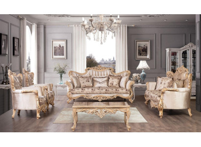 Sofá conjunto de sofá Sillón Acolchado Muebles Mesa de centro 5 piezas Nuevo