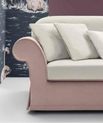 Sofá de esquina en forma de L, sofá tapizado en tela de lujo de estilo moderno para salón, muebles de Nueva alfitalia.