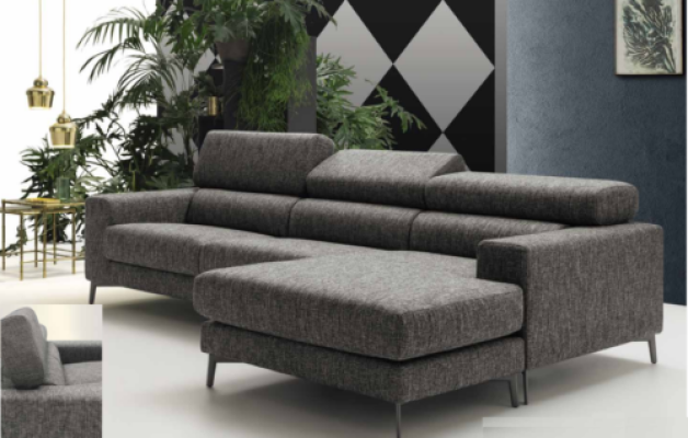 Diseño de sala de estar moderno de lujo con esquina acolchada de tela y madera Sofá en forma de L alfitalia