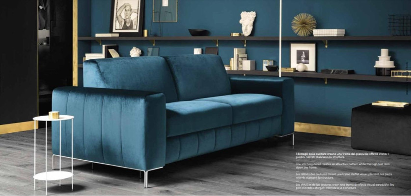 Diseño sofá de tres plazas tapizado sofá de tres plazas muebles de sala de estar Italia muebles