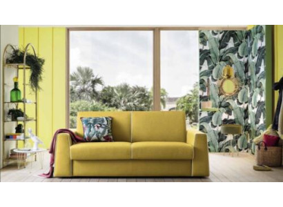 Diseño de sala de estar Sofá amarillo de 3 plazas Alfitalia Tela Sofá Sofás acolchados Sofás