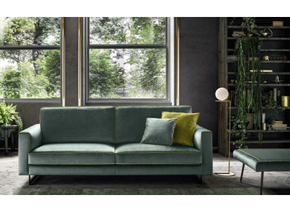 Sofá italiano de diseño de lujo, sofá tapizado moderno de 3 plazas de alfitalia, nuevo.