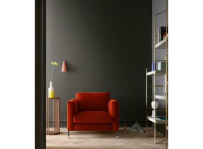 Diseño Salón Club Sillón Relax Silla Tapizado Televisión Textil Rojo Lujo Tela Nuevo