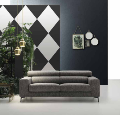 Sofá de 3 plazas moderno en gris para el salón, diseño de muebles.