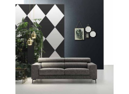 Sofá de 3 plazas moderno en gris para el salón, diseño de muebles.
