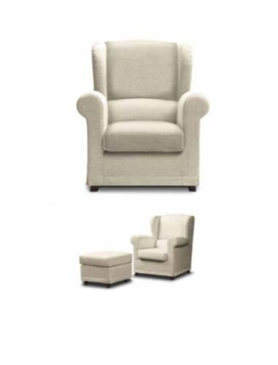 Sillón de salón, sillón de cóctel, sillón relax, sillón con reposabrazos y puff, sillón de club.