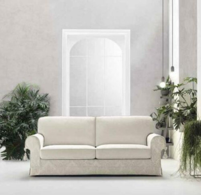 Textil Sofá de lujo de 3 plazas con marco de madera Textil Sofá alfitalia