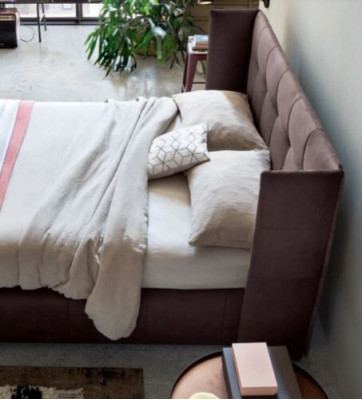 Cama doble Cama matrimonial Diseño de lujo Cama tapizada Cama de diseño Textil Camas