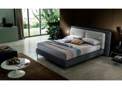 Camas de hotel dobles Dormitorio Textiles Cama Tela Diseño de lujo en Madera Italia