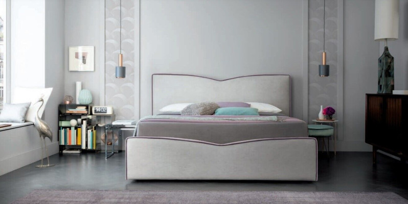 Cama doble 200x200cm Cama de diseñador Doble Camas Nuevas Modernas Hotel de Cuero Tela