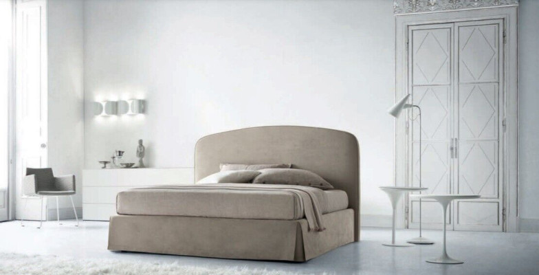 Cama Acolchada de Lujo Doble Hotel Cama Matrimonial 180x200cm Muebles de Italia Cuero Textil