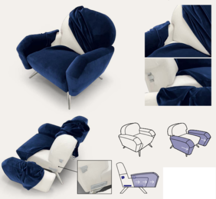Diseño Sala Club Silla Sala de estar Reláx Tapizado Sillas de hostelería Sillón alfitalia