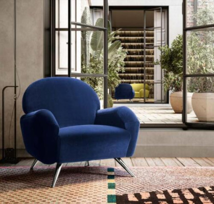 Sofá sofá tapizado silla moderna contemporánea sillón tapizado Italia de 1 plaza