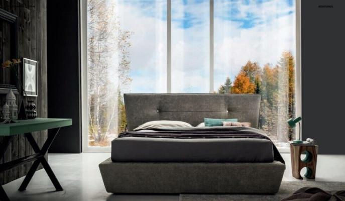 Diseñador Cama Dormitorio Cuero Textil Hotel Lujo Terciopelo Acolchado