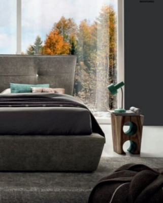 Diseñador Cama Dormitorio Cuero Textil Hotel Lujo Terciopelo Acolchado