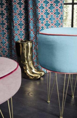 Taburete 3x Taburete Pouf Puff Taburete Pouf Textil Tela Reposapiés Otomana Italia