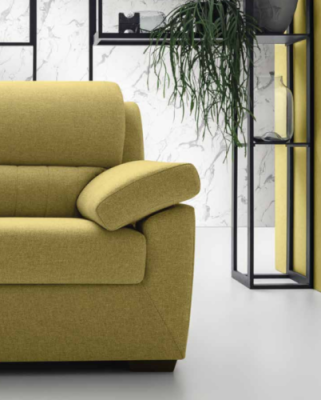 Sofá de estilo moderno italiano de 2 plazas con estructura de madera y tela para la sala de estar - Sofá Alfitalia.
