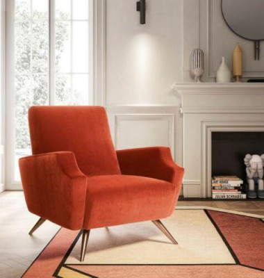 Sillón de televisión tapizado de tela de diseño de sofá de salón relajante club de una sola plaza.