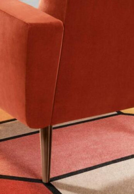 Sillón de televisión tapizado de tela de diseño de sofá de salón relajante club de una sola plaza.