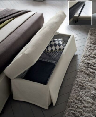 Diseño moderno de taburete Banco de estar dormir Hocker Habitación Acolchado Textil Tela