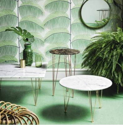 Mesa auxiliar de lujo, diseño de muebles, mesa de centro, sala de estar, redonda, elegante, arte moderno.