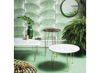 Mesa auxiliar de lujo, diseño de muebles, mesa de centro, sala de estar, redonda, elegante, arte moderno.