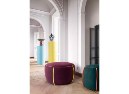 Diseño ovalado taburete puff otomano asiento textil acolchado puf