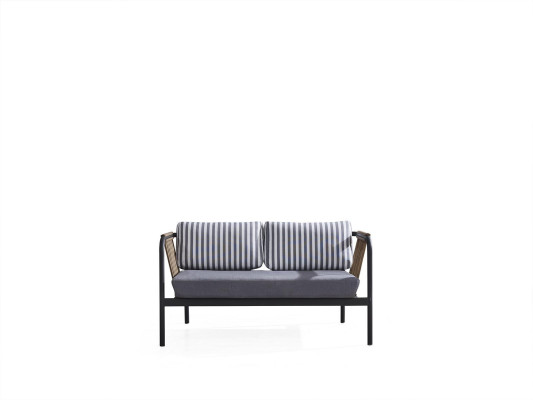 Sofá de 3 plazas 2 plazas Sofá de lujo Juego de muebles de diseño Neutro de 5 piezas Gris Nuevo