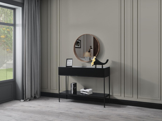 Espejo clásico de pared de madera, diseño de espejo marrón para sala de estar, nuevo.