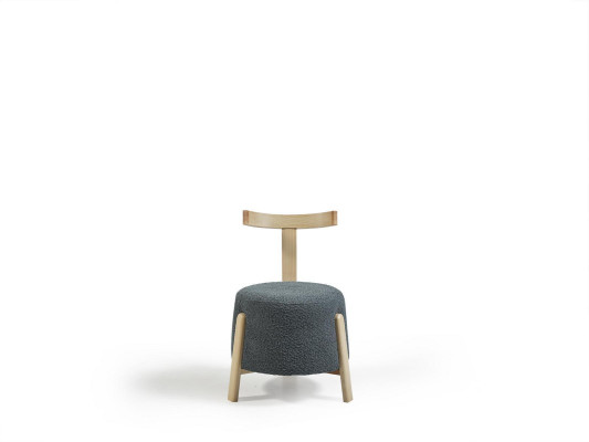 Silla Comedor Sillón Tapizado Salón Textil Asiento Butaca Gris Nuevo Redondo