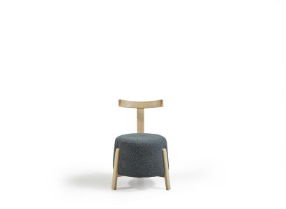 Silla Comedor Sillón Tapizado Salón Textil Asiento Butaca Gris Nuevo Redondo
