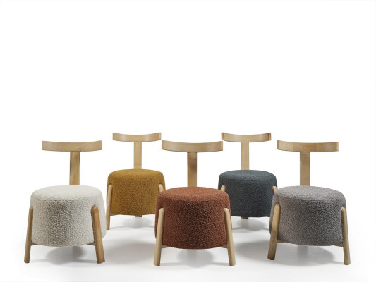 Silla Comedor Sillón Tapizado Salón Textil Asiento Butaca Gris Nuevo Redondo