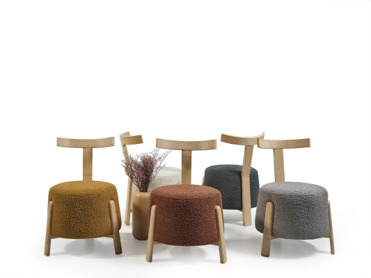 Silla Comedor Sillón Tapizado Salón Textil Asiento Butaca Gris Nuevo Redondo