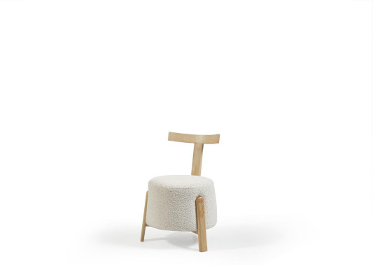 Silla de comedor Sillón tapizado Lounge Blanco Textil Asiento Silla Madera Nuevo