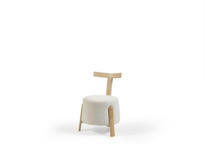 Silla de comedor Sillón tapizado Lounge Blanco Textil Asiento Silla Madera Nuevo