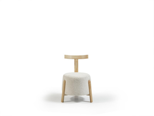 Silla de comedor Sillón tapizado Lounge Blanco Textil Asiento Silla Madera Nuevo