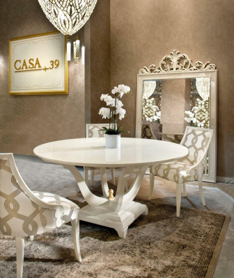 Mesa de comedor redonda + grupo de 6 sillas de madera mesas redondas Nuevo conjunto xlmoebel®