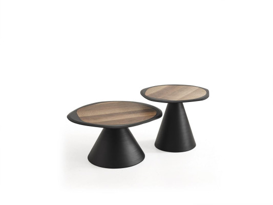 Mesa auxiliar redonda para sala de estar en negro muebles de mesa de diseñador.