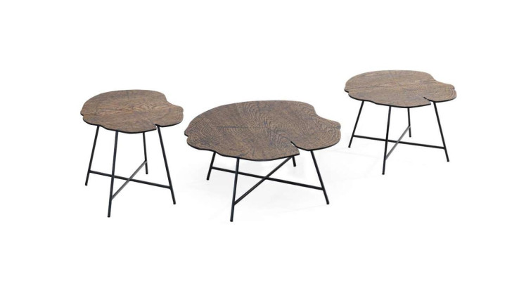 Conjunto de dos lujosas mesas de centro para la sala de estar en estilo moderno.