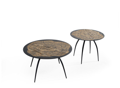 Mesa de centro de diseño de lujo negra mesitas redondas de sala de estar