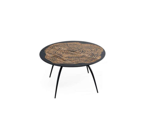 Mesa de centro de diseño de lujo negra mesitas redondas de sala de estar
