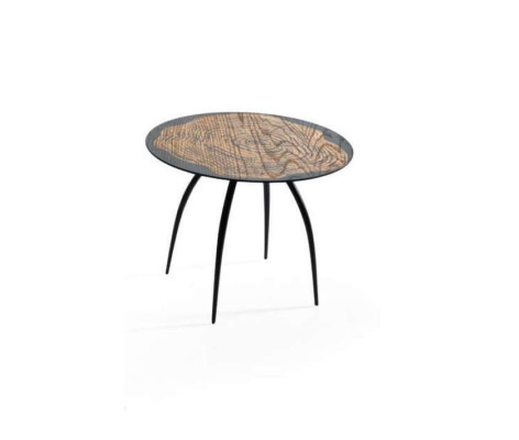 Mesa de centro de diseño de lujo negra mesitas redondas de sala de estar