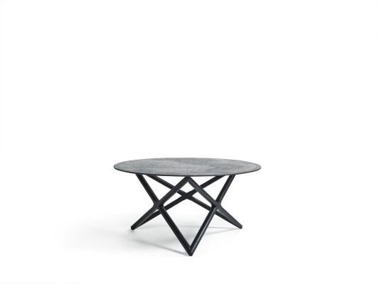 Mesa de centro redonda de lujo para la sala de estar en estilo moderno.