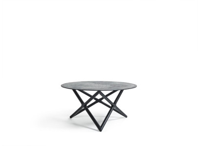 Mesa de centro redonda de lujo para la sala de estar en estilo moderno.