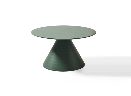 Elegante mesa de centro redonda gris en estilo moderno para la sala.