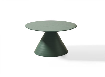 Elegante mesa de centro redonda gris en estilo moderno para la sala.