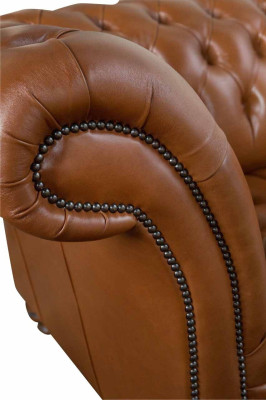 Sofá Sala Chesterfield Sofá Tapizado Sofás 4 Plazas Cuero XXL grande